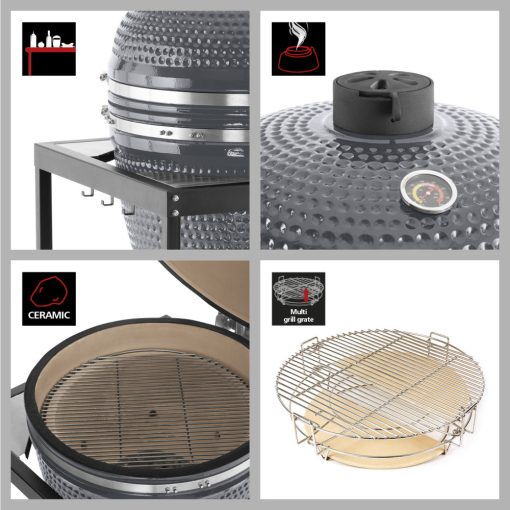 LANDMANN KAMADO GRILL FASZENES 66CM 26″ SZÜRKE 