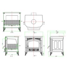 WENTOREX Matterhorn WS-D 8 öntöttvas fatüzelésű kályha (8 kW / matt fekete)