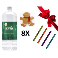   HESZTIA Bioetanol 1,0 L Mézeskalács - 8db - Ajándék színes gyújtópálcával