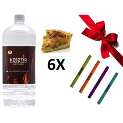   HESZTIA Bioetanol 1,9 L Almás pite - 6db - Ajándék színes gyújtópálcával