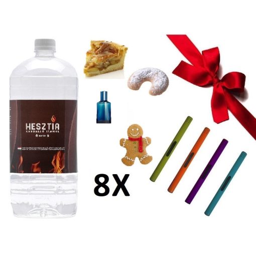 HESZTIA Bioetanol 1,0 L Vegyes Összeállítás - 8db - Ajándék színes gyújtópálcával 