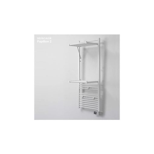 Deltacalor PAPILLON Double 750 Watt elektromos törölközőszárítós radiátor - 2 db nyitható radiátor taggal (fehér)