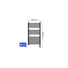 WENTOREX Tolla Electric 400 Watt elektromos törölközőszárító radiátor (fekete - 500 mm)
