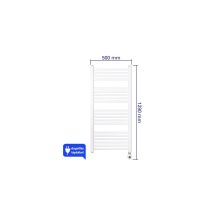 WENTOREX Tolla Electric 700 Watt elektromos törölközőszárító radiátor (fehér - 500 mm)