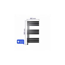 WENTOREX Asymmetric Electric 400 Watt elektromos törölközőszárító radiátor (fekete - 500 mm)