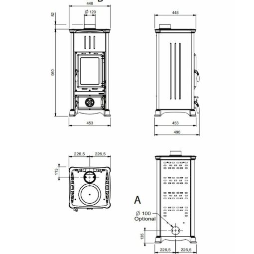 LA NORDICA EMILIANA - STEEL ANTHRACITE BLACK KÁLYHA