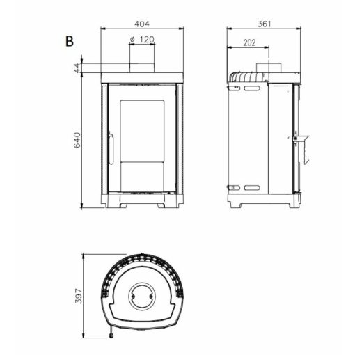 LA NORDICA BRIGITTA GB ANTHRACITE BLACK KÁLYHA