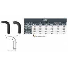 KÁLYHA BEKÖTŐ KÖNYÖK TISZTÍTÓ NYÍLÁSSAL (RÖVID) 130MM 90°