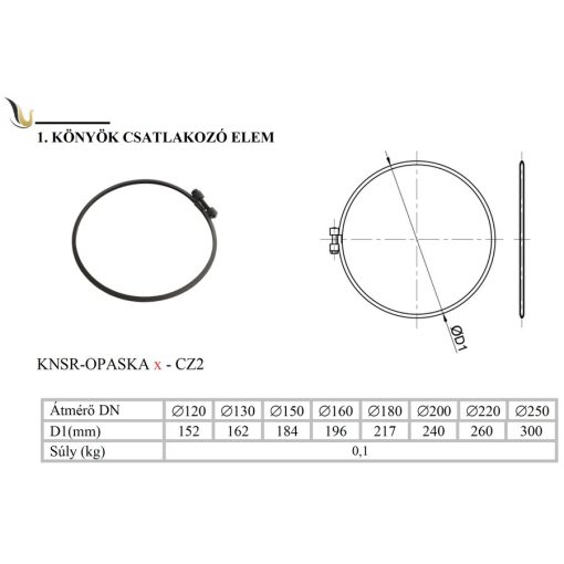 KÖNYÖK CSATLAKOZÓ ELEM 150