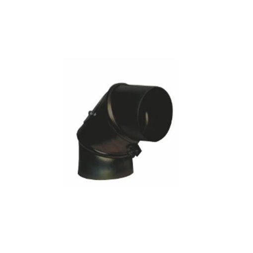 Inoxterm 130 mm belső átmérőjű 90°-os kazán füstcső könyök - fekete (Ø130 mm)