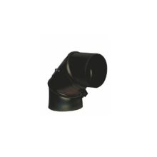Inoxterm 180 mm belső átmérőjű 90°-os kazán füstcső könyök - fekete (Ø180 mm)