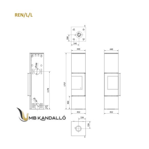 KRATKI REN L KANDALLÓKÁLYHA BALOS 