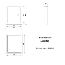 KÉMÉNYAJTÓ FEHÉR ALAPOZÓVAL KEZELVE 155x205 mm 